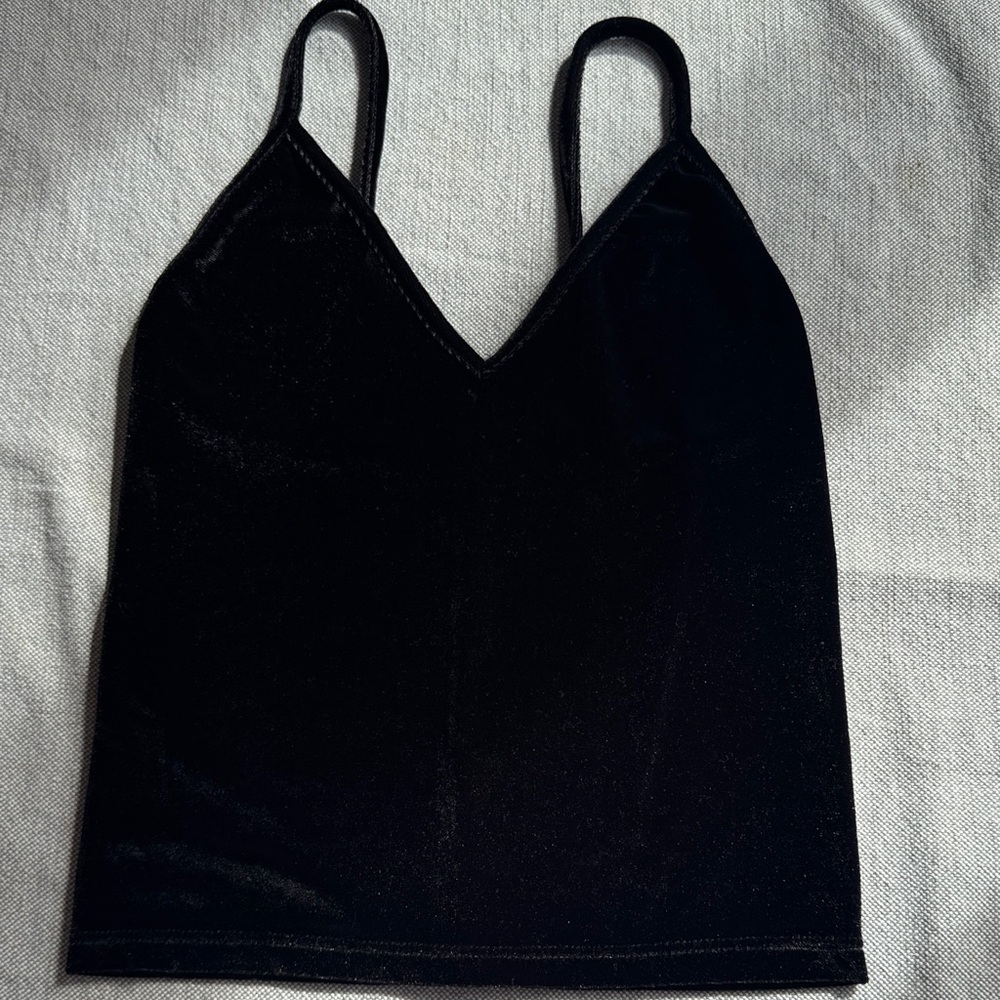 Brandy Melville Black Velvet Camisole